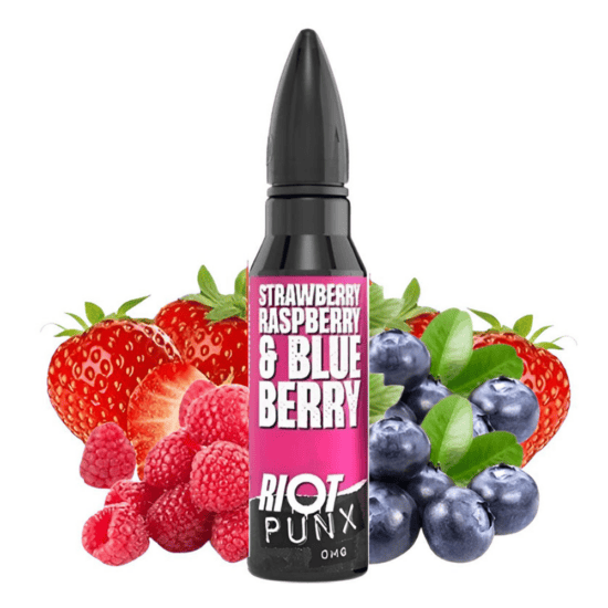 Riot Shortfill - Strawberry Raspberry & Blueberry (Áfonya Málna Eper) 50ml