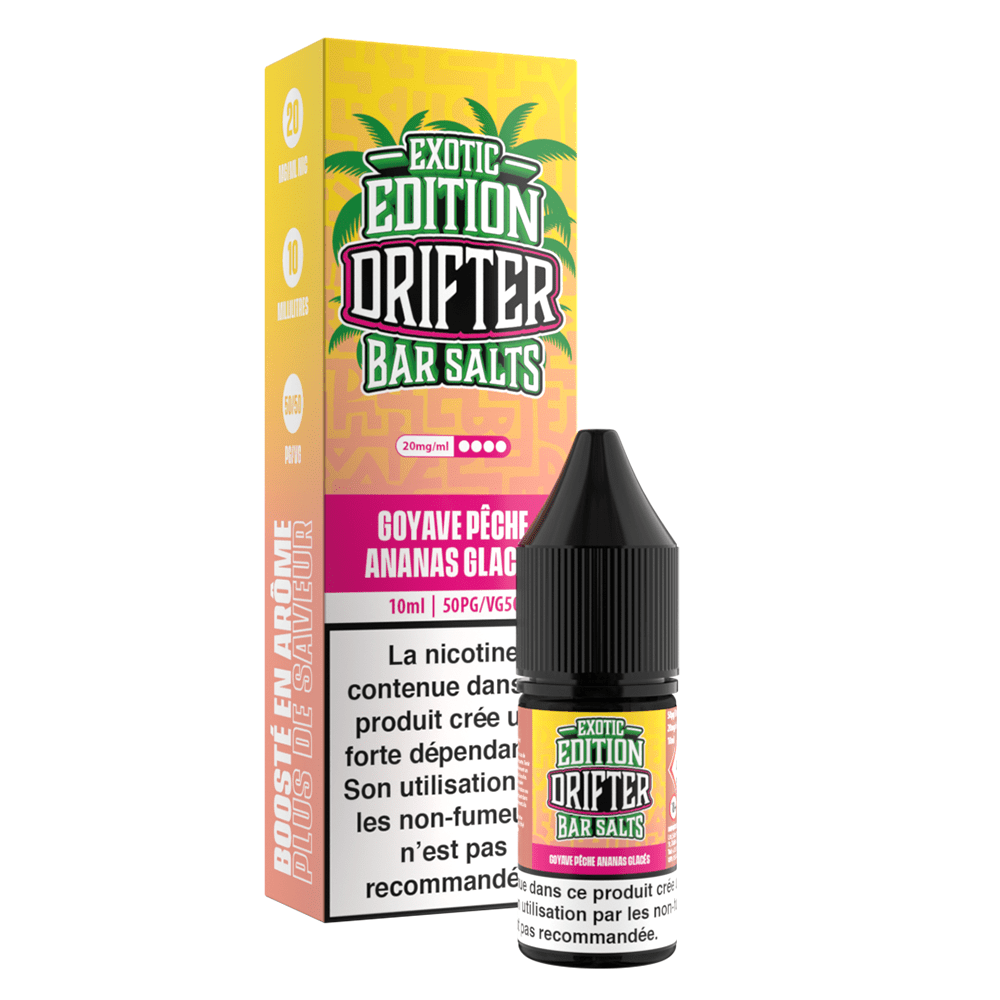 Drifter Bar Salts Exotic - Guava Peach Pineapple Ice (Guava Barack Ananász Jég) E-liquid 10ml - Image 2