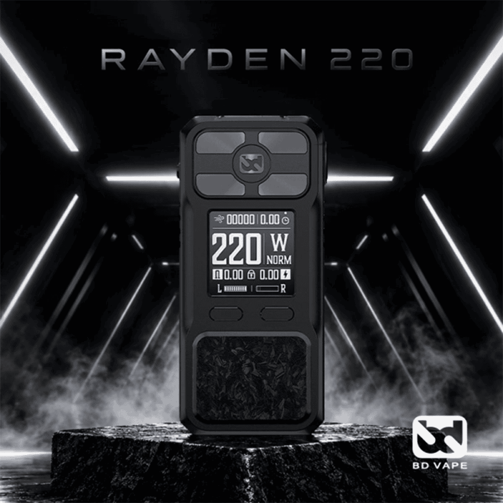 BD Vape Rayden 220 Full Black Mod (High End) - Image 2